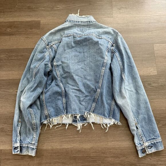 VTG Levis Big E Trucker Jacket 70505-0217 #52 Stamp Button 40 Distressed Raw Hem - Picture 8 of 11
